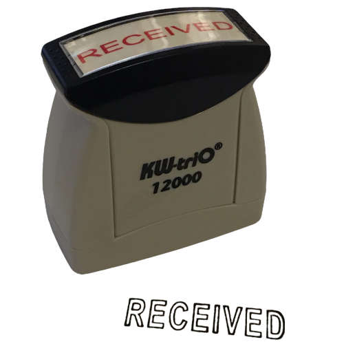 35x UNITS ON AUCTION!  RECEIVED - Black Ink, kw-Trio Pre-inked Stamp, Model 12000