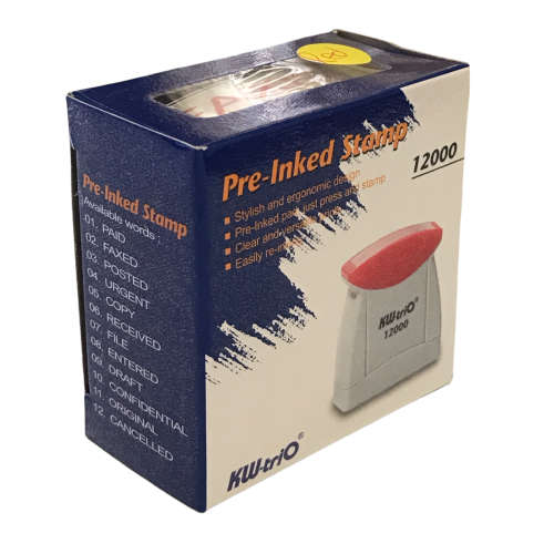 24x UNITS ON AUCTION!  FAXED - Red Ink, kw-Trio Pre-inked Stamp, Model 12000