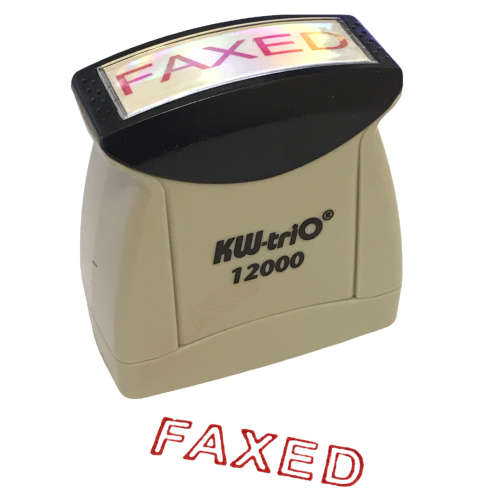 24x UNITS ON AUCTION!  FAXED - Red Ink, kw-Trio Pre-inked Stamp, Model 12000