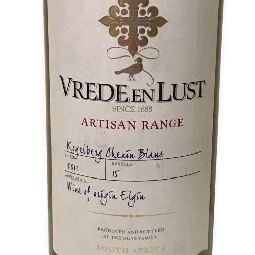Lot of 3 VREDE en LUST Wines: 2011 Artisan Range Kogelberg Chenin Blanc, 2010 Viognier, 2010 Casey`s