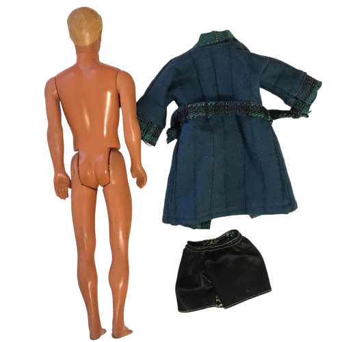 1968 Mattel Inc (Indonesia) Ken Doll, head from 1991 Mattel Inc (Indonesia) with Bath Robe and Swimm