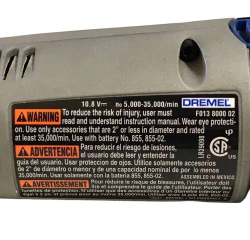 Dremel 10.8V Lithium-Ion, with battery working (no charger, wrong charger included for free).