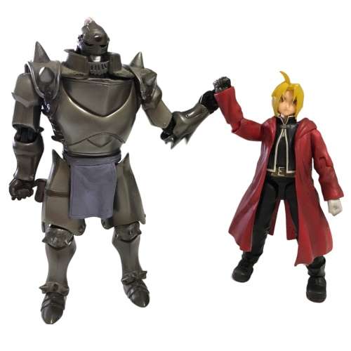 Pair of Fullmetal Alchemist figures: Edward Elric & Al 14cm/17,5cm