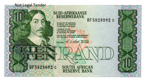 1990 South Africa C L Stals Type 16, First Issue R10