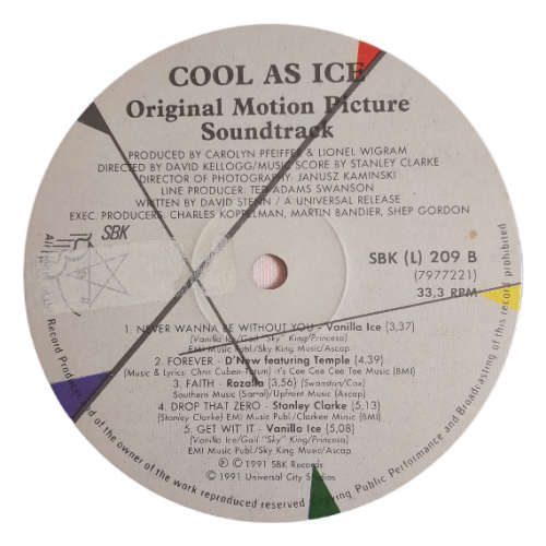 1991 Various, Featuring Vanilla Ice - Cool As Ice (Original Motion Picture Soundtrack) - Vinyl, 7`,