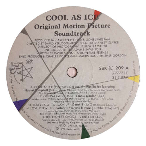1991 Various, Featuring Vanilla Ice - Cool As Ice (Original Motion Picture Soundtrack) - Vinyl, 7`,