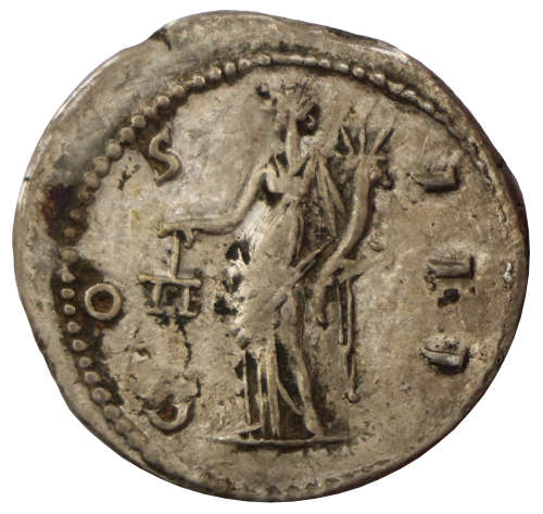 119-122 AD Hadrian Silver Denarius, Rome Mint, Reverse: P M TR P COS III, Aequitas standing left, ho