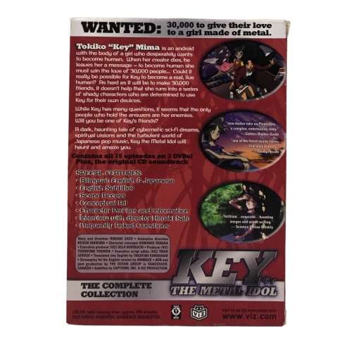 Key the Metal Idol: Complete Collection, REGION CODE 1, Enlgish/Japanese Audio