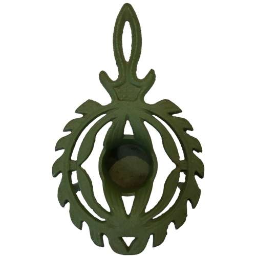 Vintage green cast iron trivet with tea light holder (food warmer trivet), 21cm x12cm x5cm