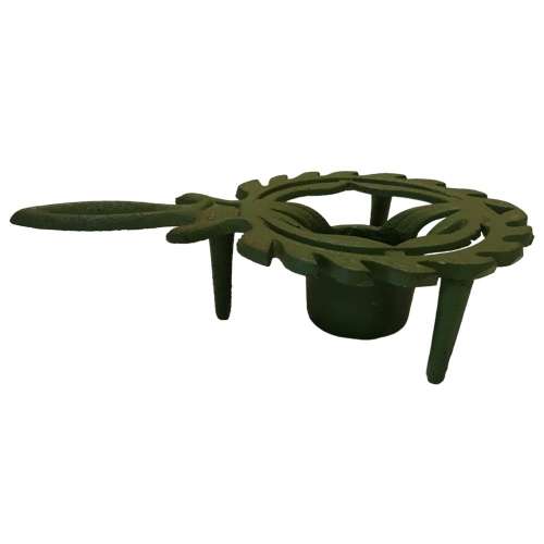 Vintage green cast iron trivet with tea light holder (food warmer trivet), 21cm x12cm x5cm