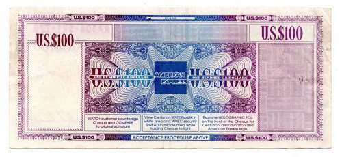 Unissued $100 American Express Travelers Cheque Lloyds TSB