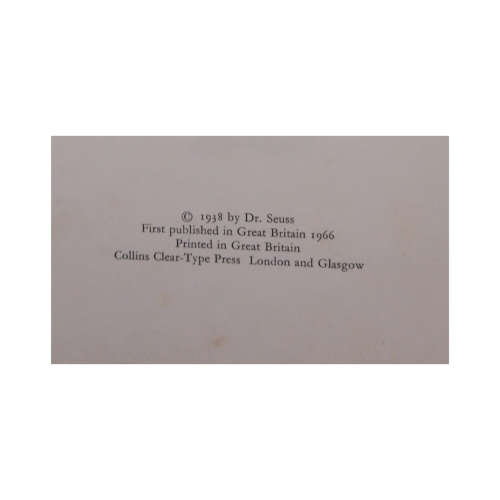 1966 The 500 Hats Of Bartholomew Cubbins by Dr. Seuss Hardcover w/o Dustjacket