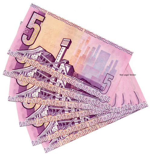 Lot of 6 x Consecutive 1990 South Africa Type 11 First Issue CL Stals  R5`s `5585233 to 5585238`