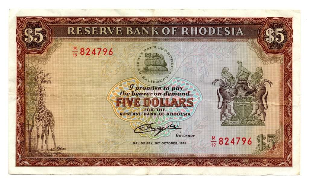1978 Rhodesia $5 Pick#36b