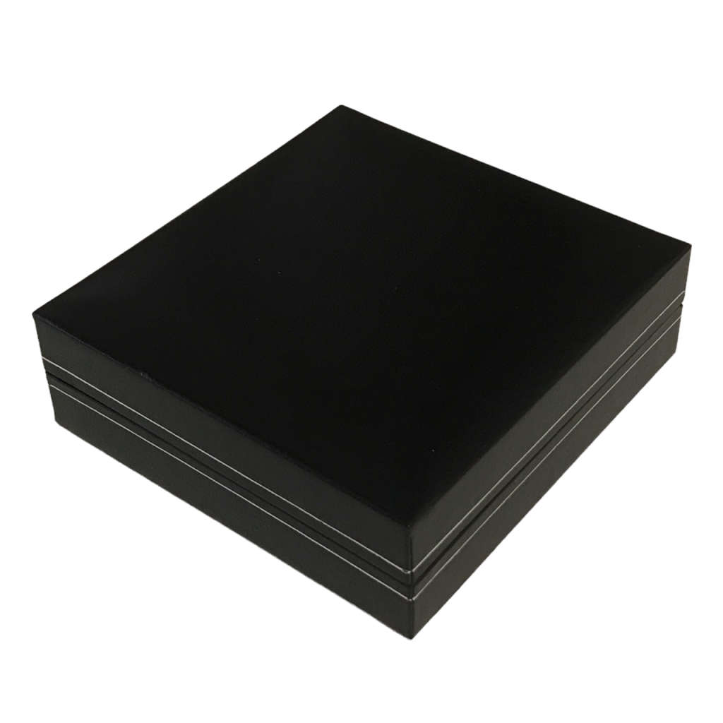 Black SA Mint box, 89mm x 92mm x 30mm, Inner recess of 45mm (Coin/capsule size)