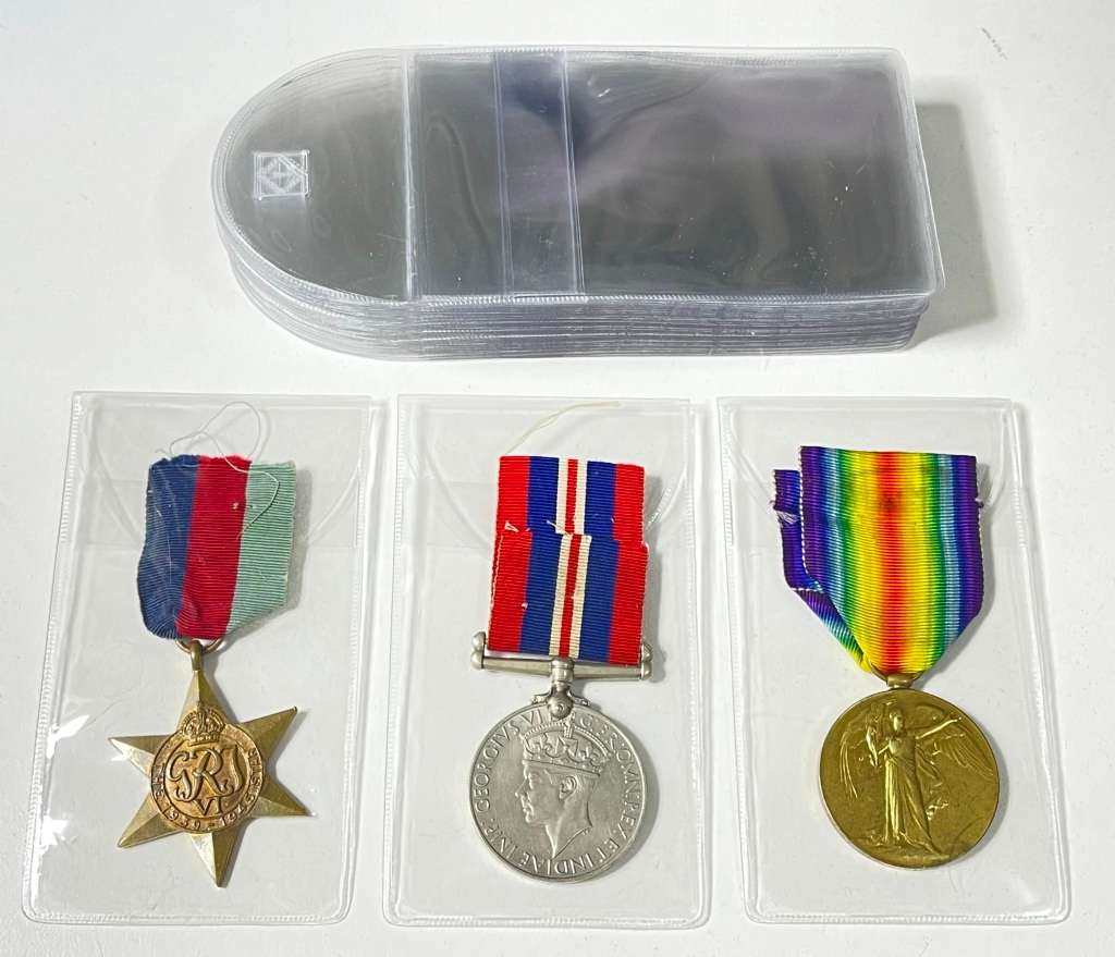 Archive Quality Medal Pockets, Pack of 10, plasticizer-free, 50 x 100 mm