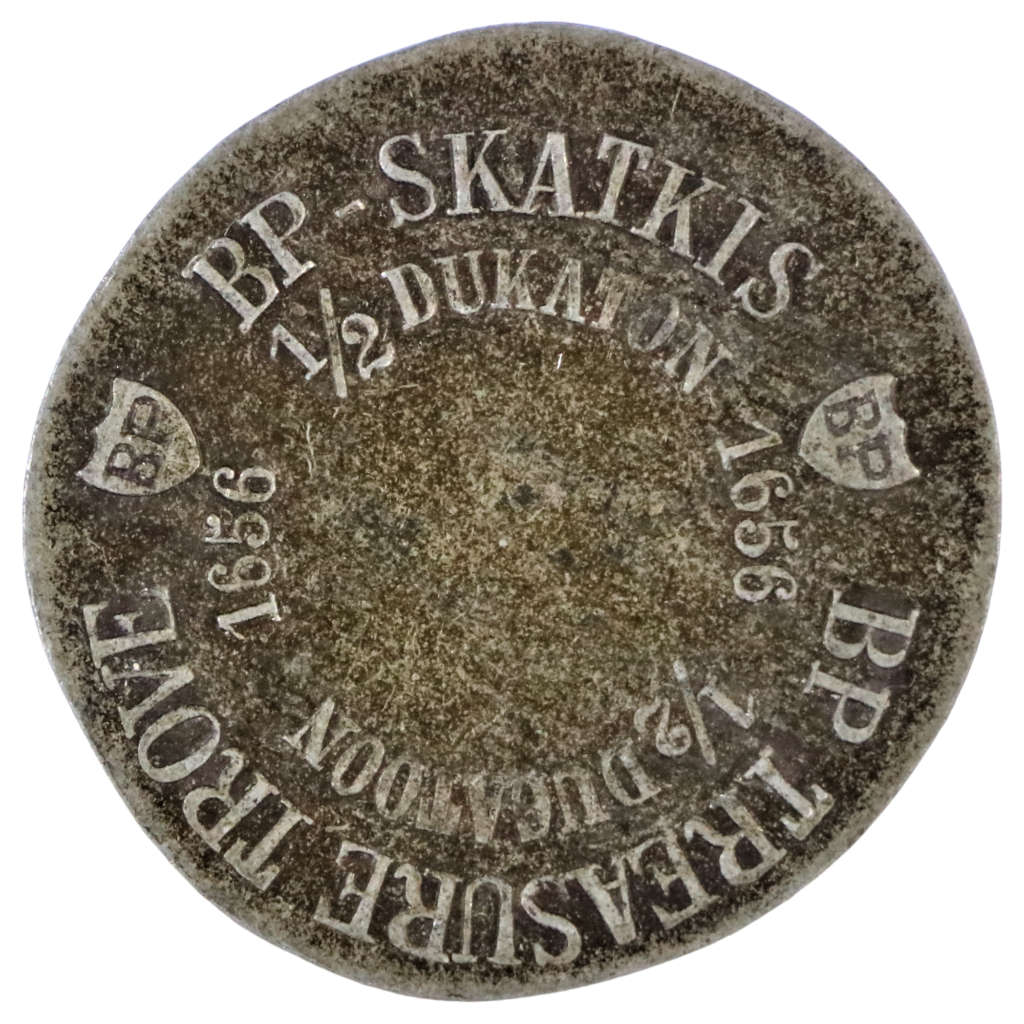 BP Treasure Trove (Skatkis) 1/2 Dukaton 1656 Promotional Gas Pewter Token