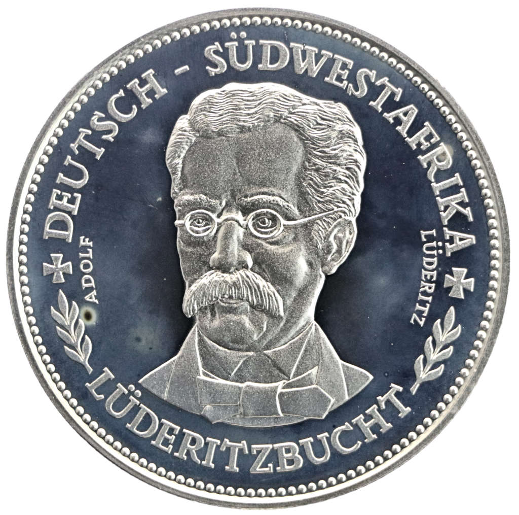 1988 Namibia Commemorative Proof `German South West Africa Luderitz Bay` .900 Silver Medallion