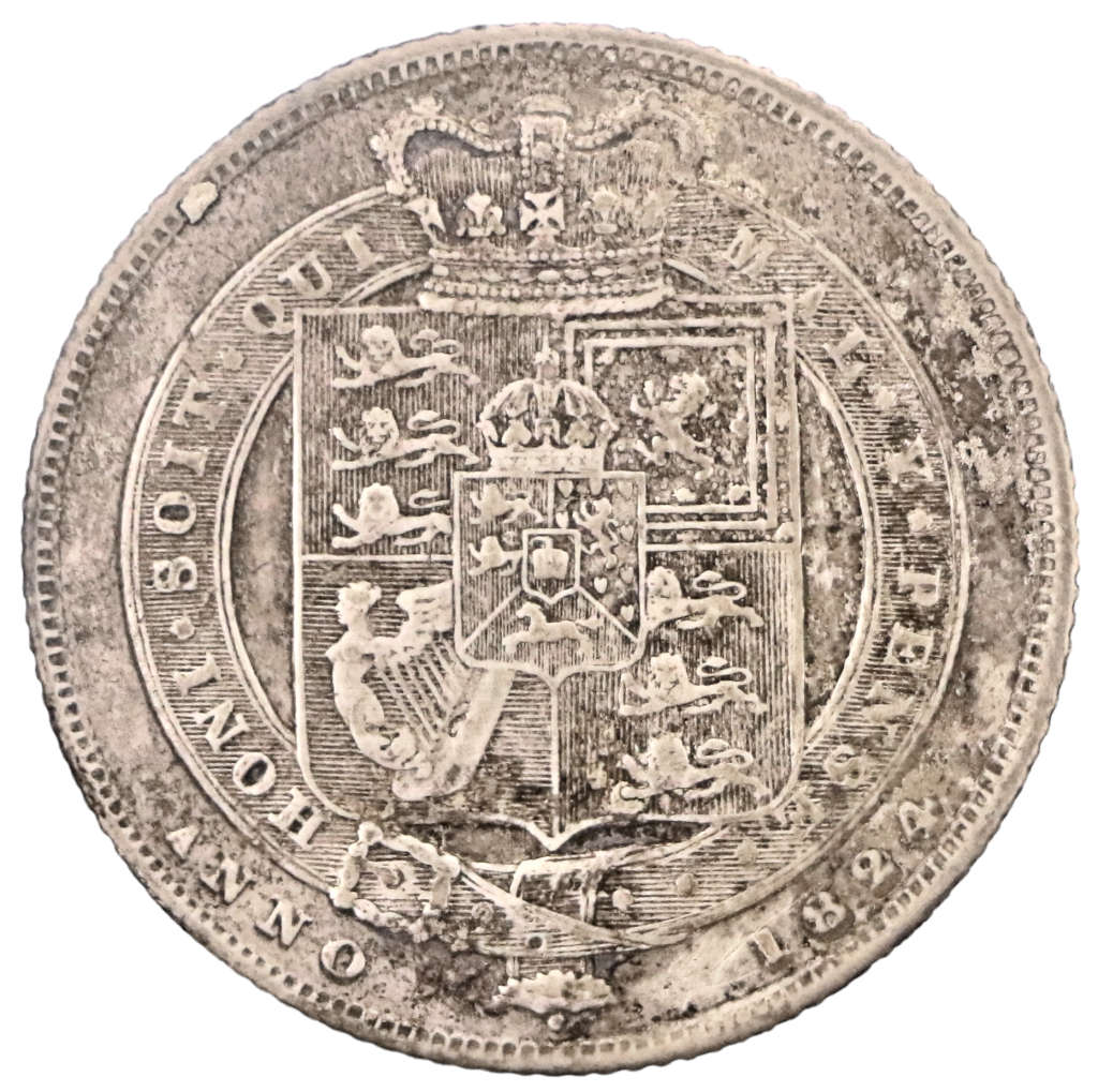 1824 Great Britain Shilling .925 Silver KM#687