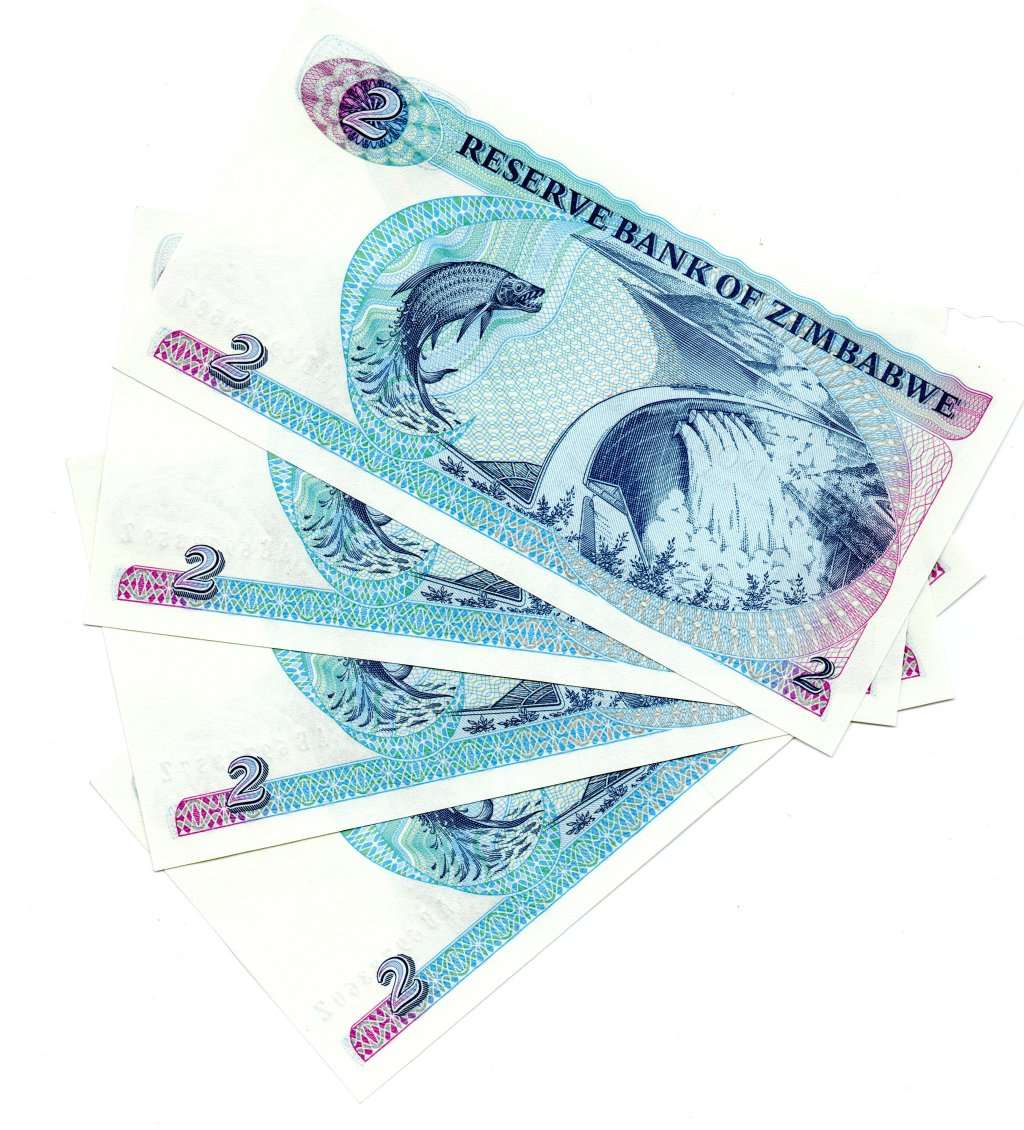 4 x Consecutive 1994 Zimbabwe $2`s Type A (Short Neck Watermark) Signature 3 `AB6973357 to AB6973360