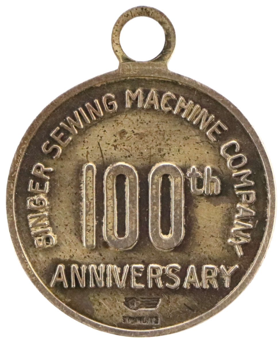 1951 Singer Sewing Machine Company Centennial .925 Silver Medallion 26mm 8,37g