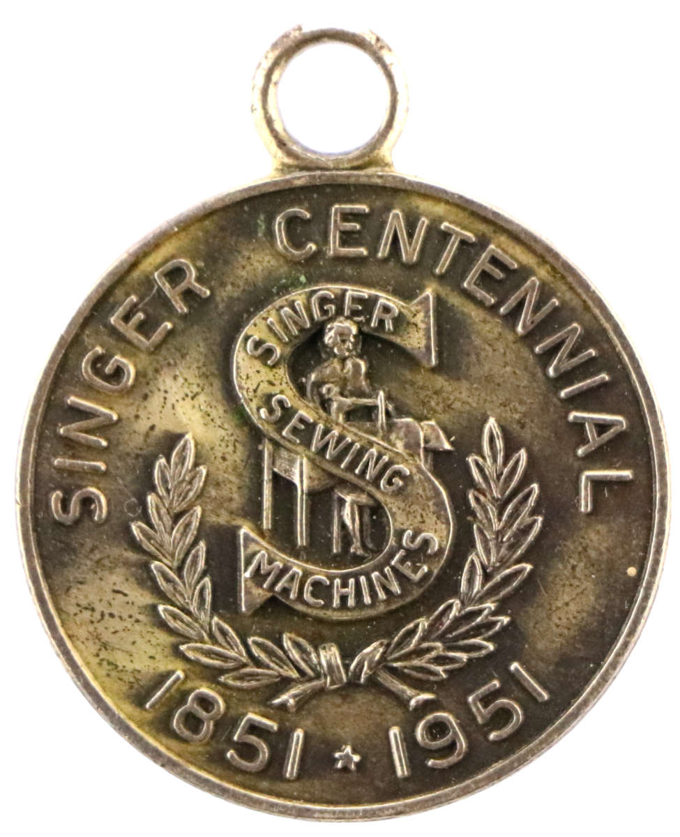 1951 Singer Sewing Machine Company Centennial .925 Silver Medallion 26mm 8,37g