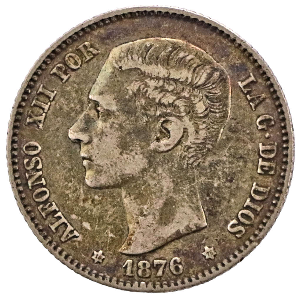 1876 Spain 1 Peseta KM#672