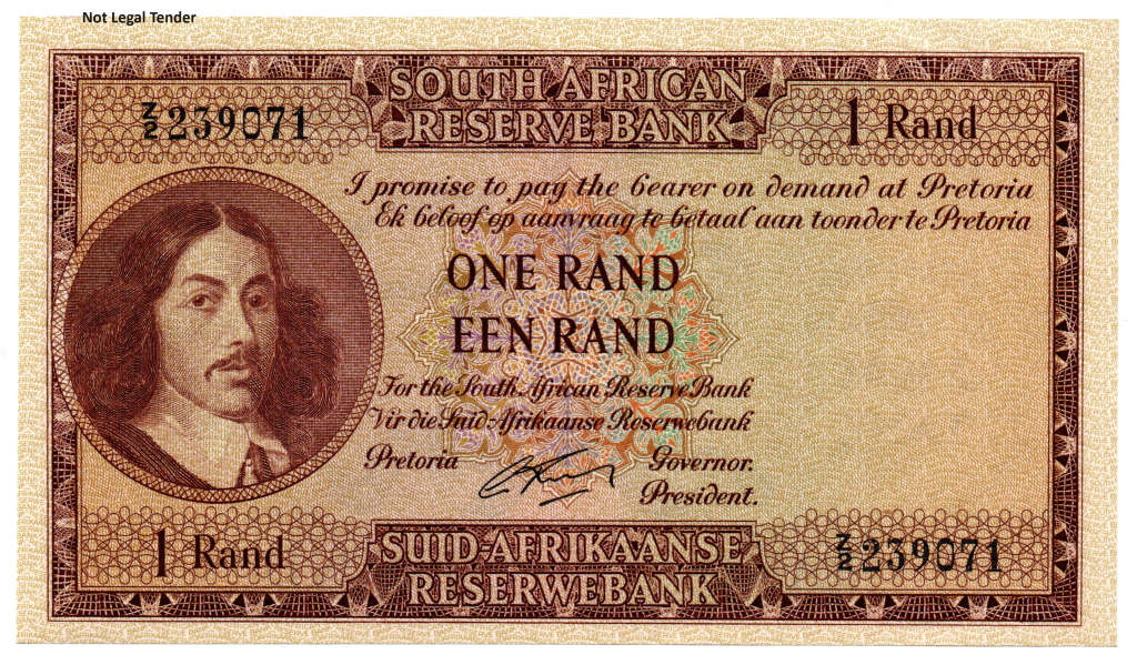 1962 South Africa Type 3 First Issue E/A, G Rissik Replacement R1 "Z2"
