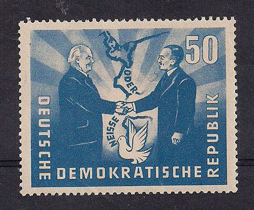 D.D.R 1951 mounted mint 50pf. Visit of Polish President to Berlin