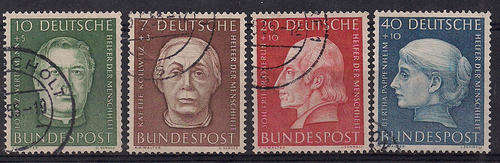 German Fed Rep. Complete used set 1954 Humanitarian Relief Fund