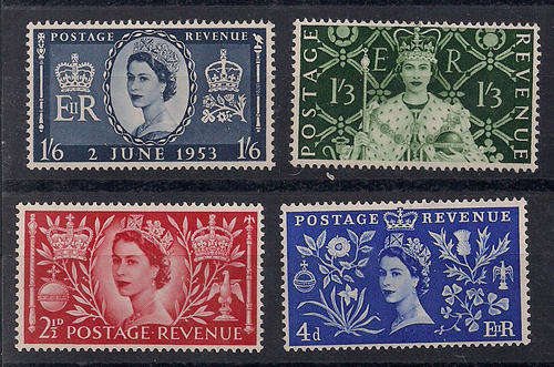 Complete mounted mint Coronation SG 532/535