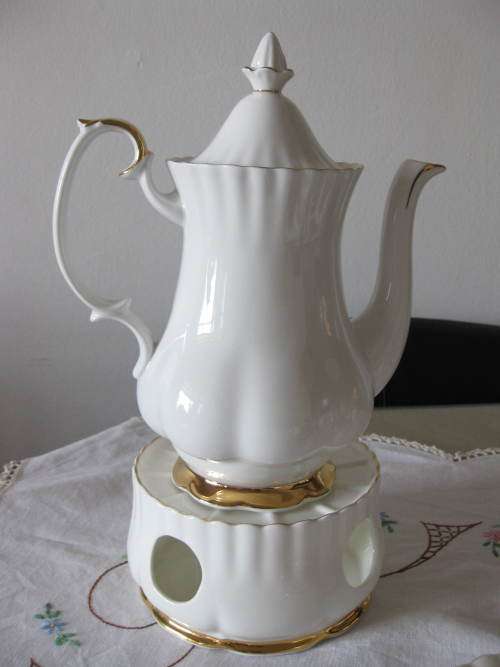 Royal Albert Val d' Or Coffee Pot with Creamer set and Coffee pot/Teapot Warmer