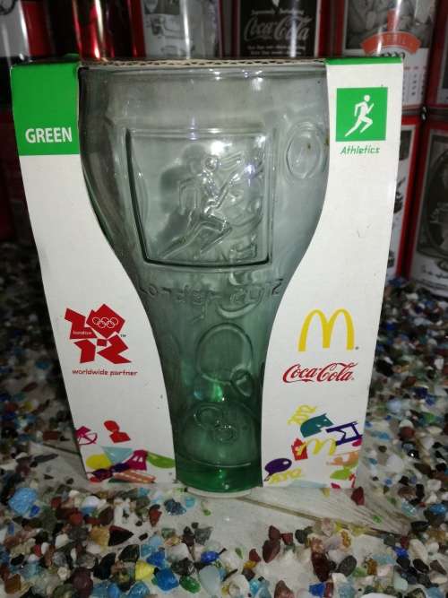 McDonalds - Coca Cola - London 2012 Olympics Glass Athletics Green Boxed