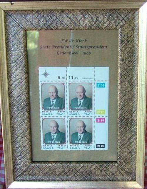 ONE OF A KIND!!!!!! FW DE KLERK STATE PRESIDENT STAMP 1989