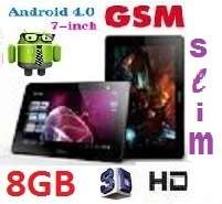 ***NEW ARRIVAL*** slim 7" 8GB ANDROID 4.0. GSM PHONE TABLET. 1.5GHZ **BLUETOOTH**3G,WIFI, HD, 3D