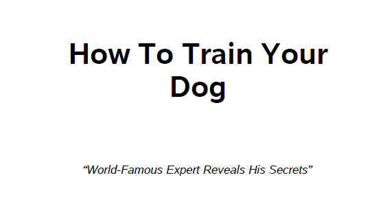 How to Train Your Dog EBOOK