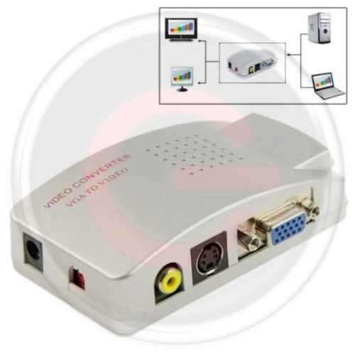 High Resolution VGA Video Conversion VGA to Video S-Video  PC to TV (VGA to AV ) Converter Box