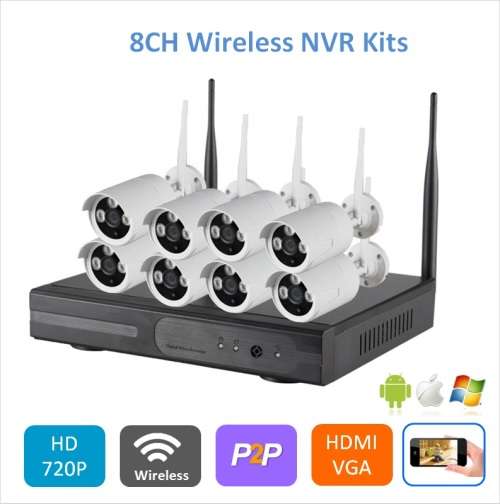 8 channel Wireless CCTV Surveillence NVR Kit(outdoor/indoor)