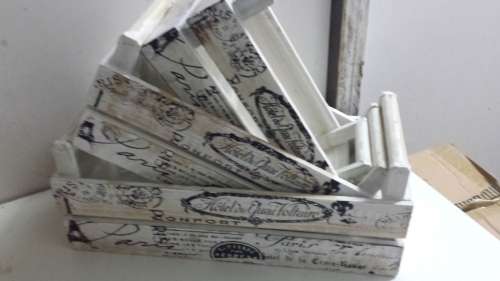 Plant Holders Storage Crate 3 per set - White Colour