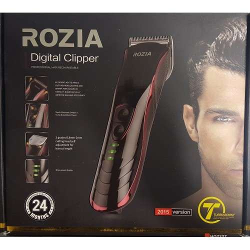 Cordless Hair Clipper - Rozia Digital Clipper with Turbo boost function