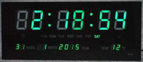 LED Number Clock - LED Clock with date(DD/MM/YYYY), Temperature display and alarm