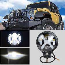 60W Spoot Light - 6" 60W Driving Light With X Angel Eyes & DRL