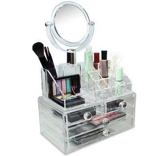 Makeup Oganiser - Cosmetic Organiser - 4 Draw Organiser with Mirror