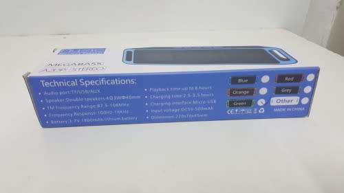 Portable Speaker - Bluetooth Portable Bass Speaker - Wireless Bluetooth Megabass Speaker