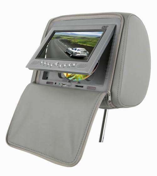 Set of 2 Backseat Headrest Monitors - 7" USB, SD card reader, FM transmitter