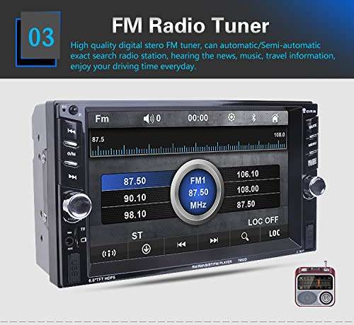 Car Radio - 7" Double Din Touch screen Radio - 7" Car Radio BT/FM/USB MP5 player