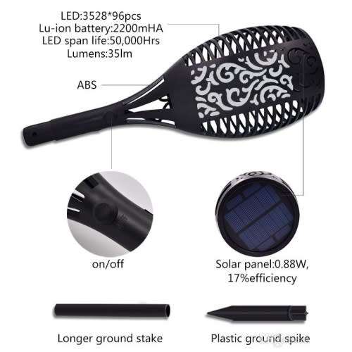 Solar Light - LED Solar Torch Light - Solar Courtyard Light - Parth Light