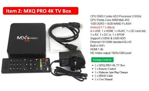 OTT TV Box MXQ-4K Pro - Android TV Box