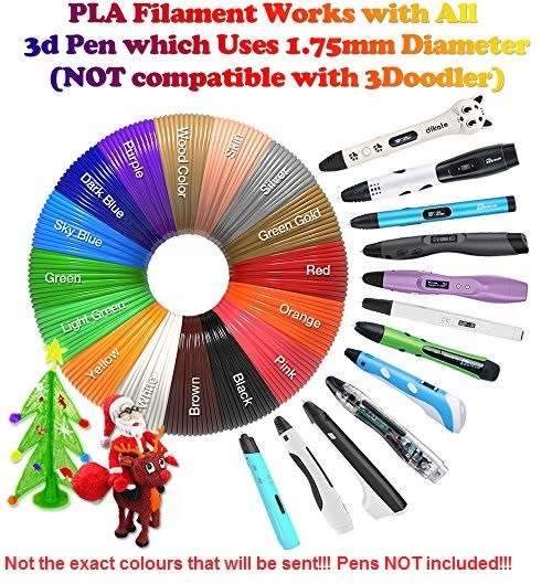 3D Pen Filament - 10m PLA/ABS 3D Pen Filament 20 pack includes Luminous Filament