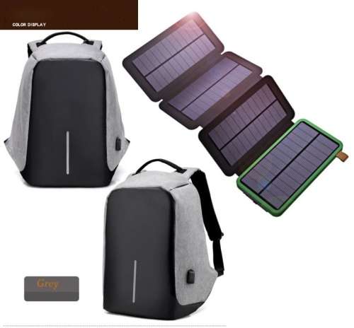 Laptop Bag + Solar Power Bank - Anti-Theft Laptop Bag - Stylish Design Anti-Theft Laptop Safety Bag